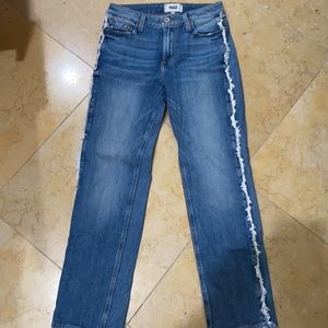 PAIGE | White Fringe Jeans